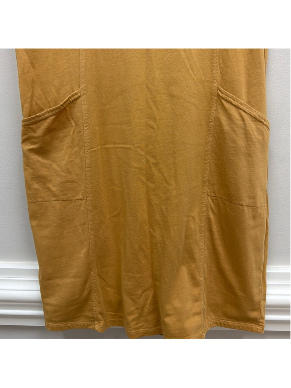 PureJill Easy Knit 2 Pocket Mustard Yellow Dress Sz Small! - Picture 3 of 6